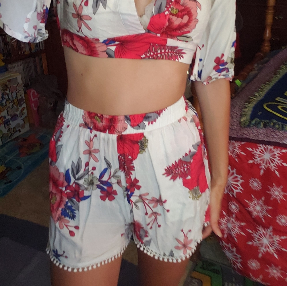 White and red summer outfit